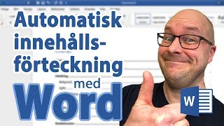 Word  Automatisk innehållsförteckning [upl. by Alyda]