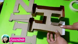 LETRAS EN 3D de CARTON  DIY Facil [upl. by Ynaffi]