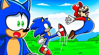 Reacting To SONIC vs MARIO Fight Animation [upl. by Nalad]