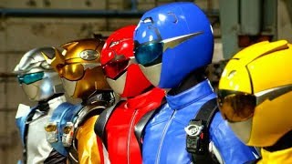 GoBusters vs Kyoryuger GoBusters Henshin and Roll Call Sub Español [upl. by Othello]