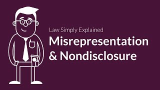 Misrepresentation and Nondisclosure  Contracts  Defenses amp Excuses [upl. by Emina]