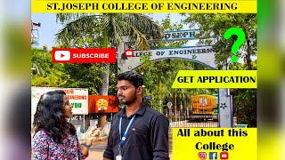 StJoseph Engineering college The College Tour  Getapplication [upl. by Buchbinder482]