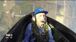 96yearold WWII pilot takes flight again in Tampa [upl. by Tollmann]