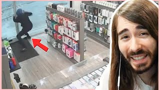 Moistcr1tikal Reacts to Trapped in Store Robbers [upl. by Nylahsoj]