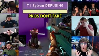 Valorant ProsStreamers Reacts To T1 Sylvan Sticking Defuse CLUTCH Against G2 In VCT [upl. by Silin]