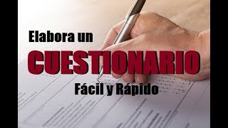 Cómo hacer un CUESTIONARIO  Muestro EJEMPLO [upl. by Meredi]