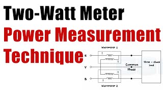 Three Phase Power Measurement Method  TWO WATT METER METHOD [upl. by Woodring]