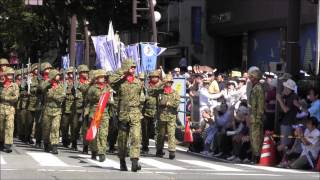 【勇壮】自衛隊福井市内パレード（陸上自衛隊鯖江駐屯地創立50周年記念行事）【迫力】 [upl. by Civ349]