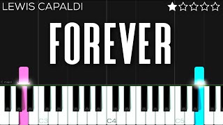 Lewis Capaldi  Forever  EASY Piano Tutorial [upl. by Yelsnik]